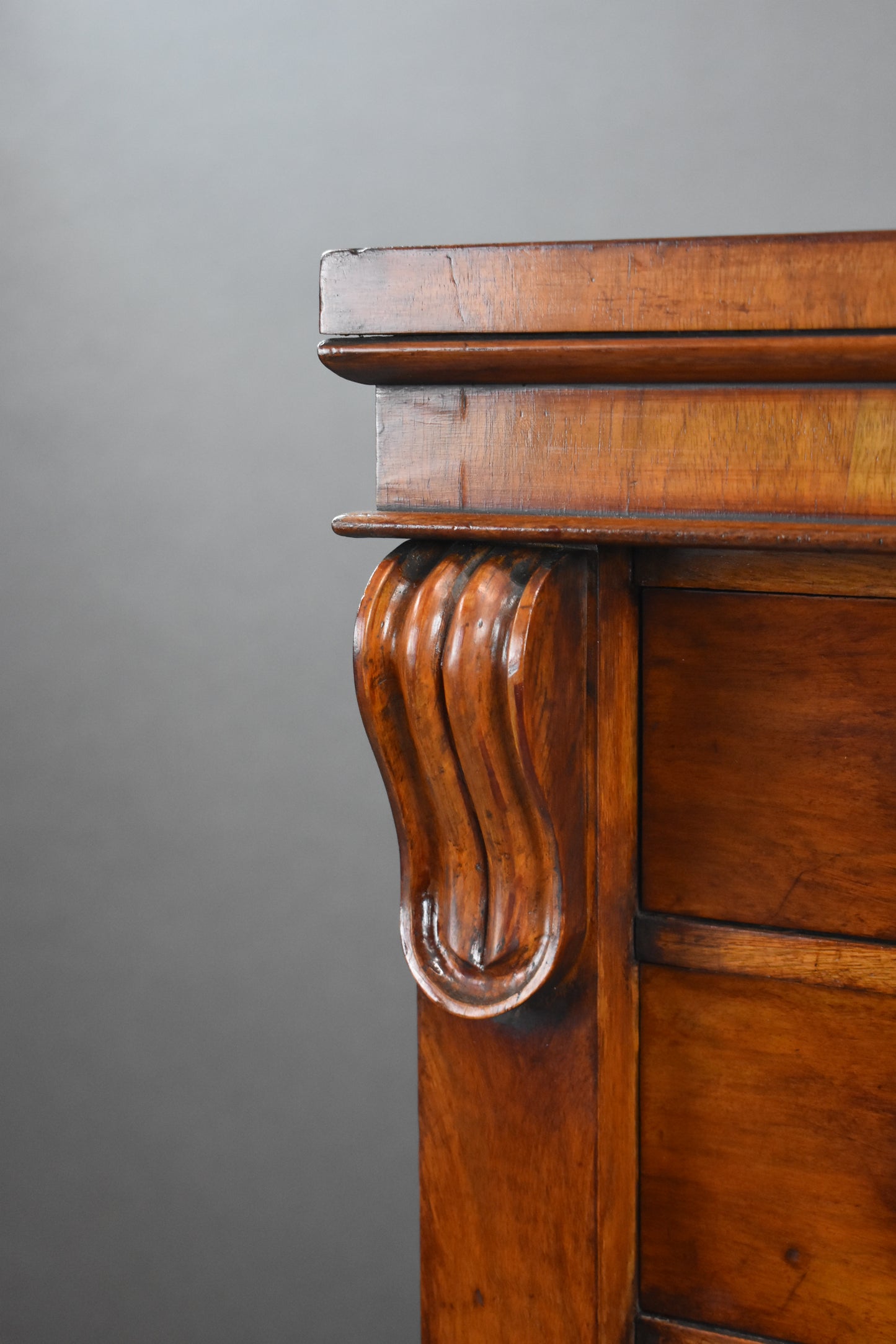 Victorian Walnut Secretaire Wellington Chest