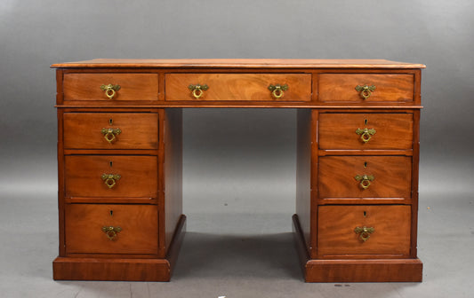 Victorian Satinwood Pedestal Desk