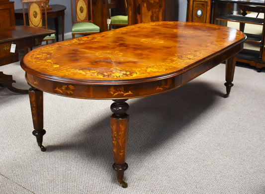 Victorian Walnut and Inlaid Extending Dining Table