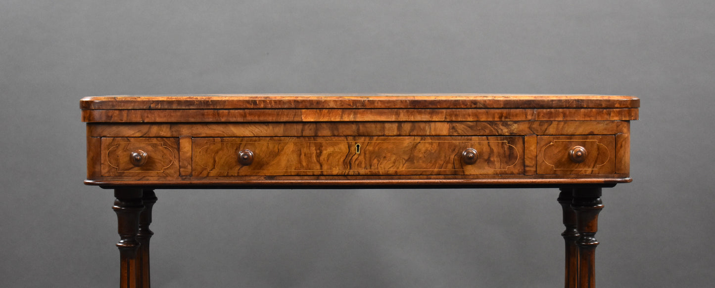 Victorian Walnut Inlaid Card Table