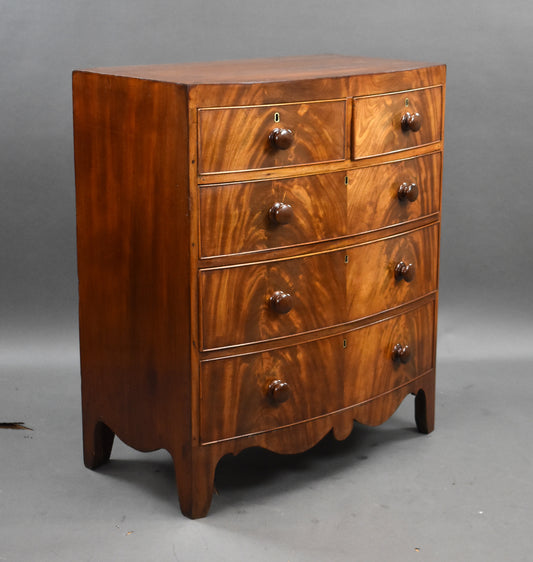 Victorian Mahogany Bowfront Chest Drawers