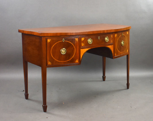 Antique Georgian Mahogany Inlaid Bow Front Sideboard