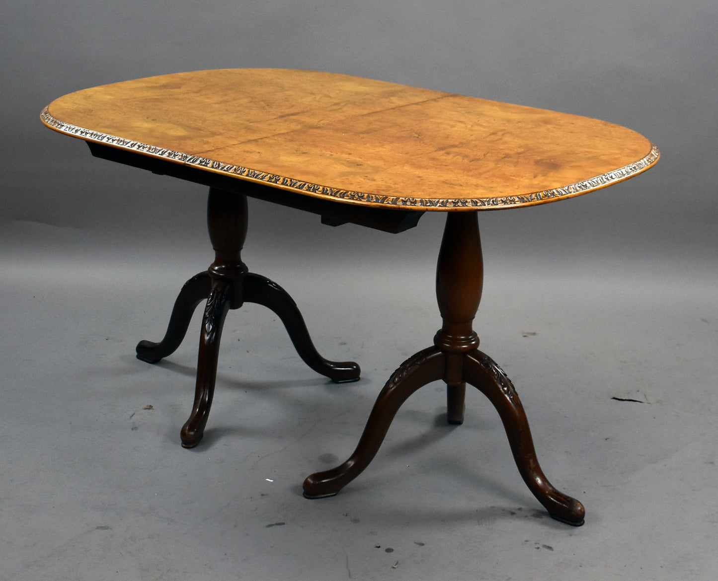 1930s Queen Anne Style Walnut Dining Suite