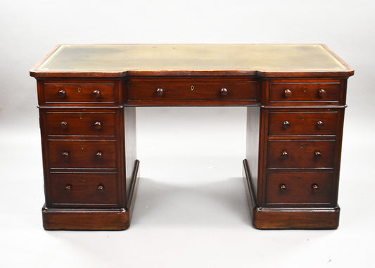 Edwards & Roberts Victorian Mahogany Pedestal Desk