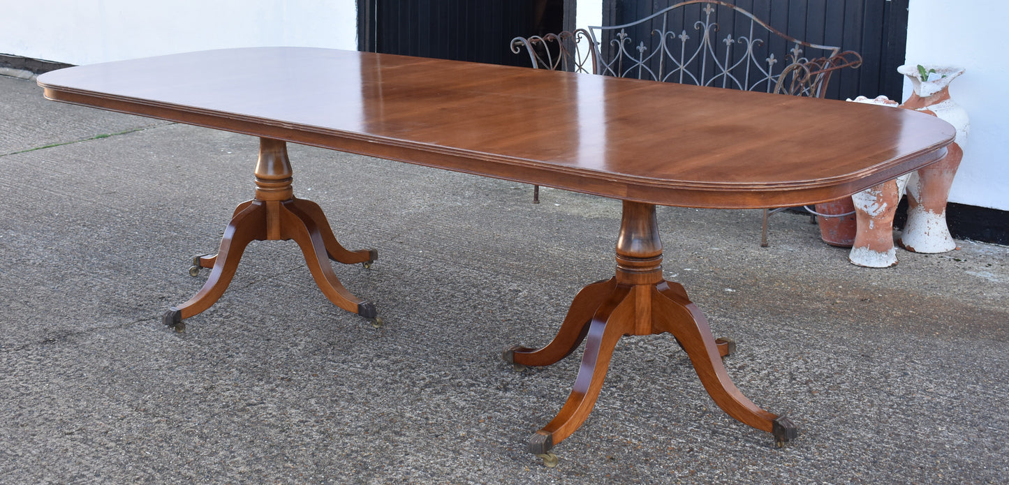 Regency Style Mahogany Twin Pillar Dining/Boardroom Table