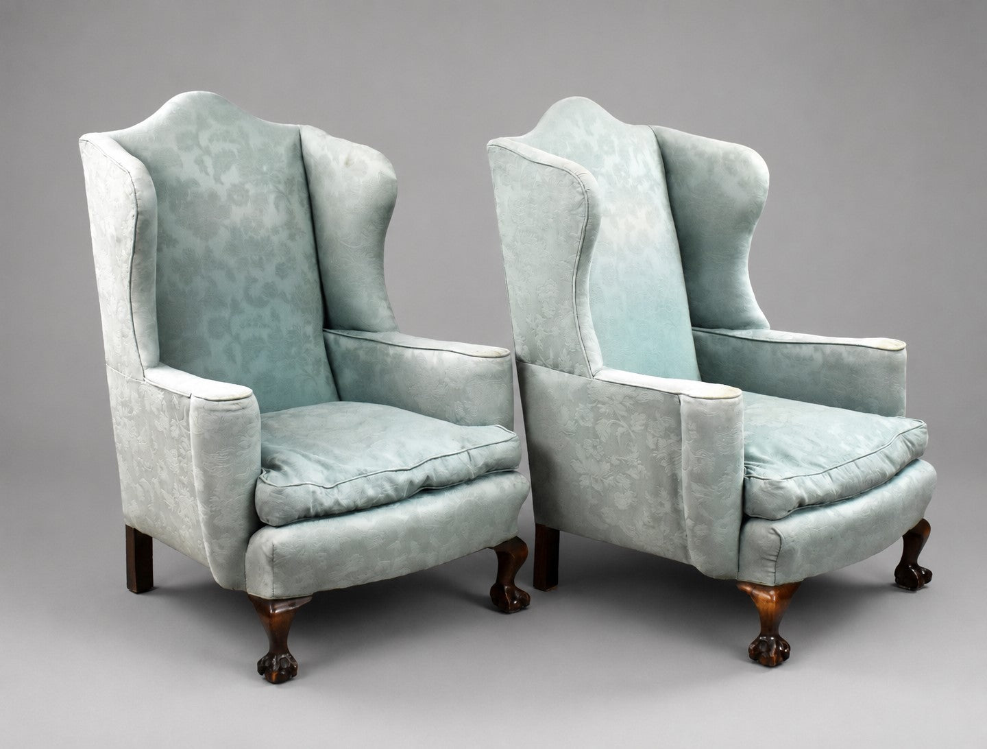 Pair Antique Wing back Armchairs