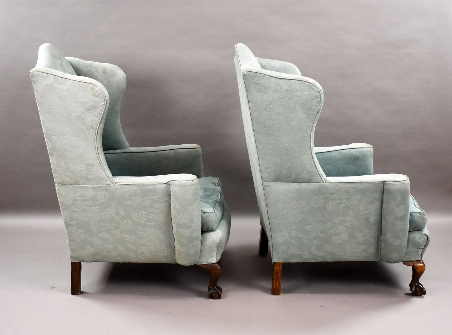 Pair Antique Wing back Armchairs