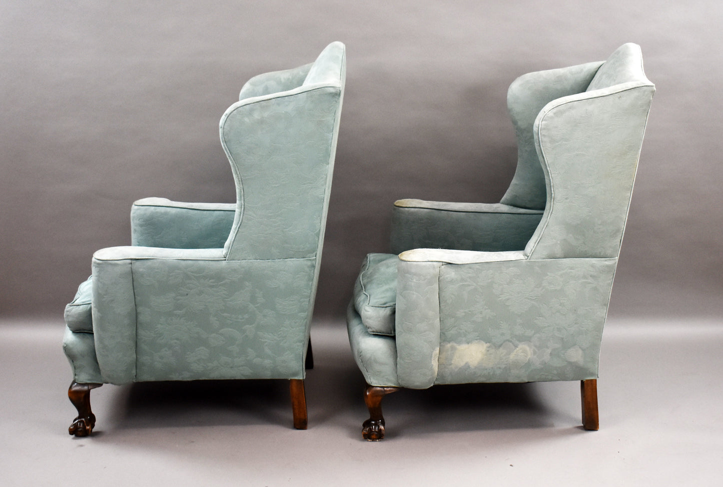 Pair Antique Wing back Armchairs