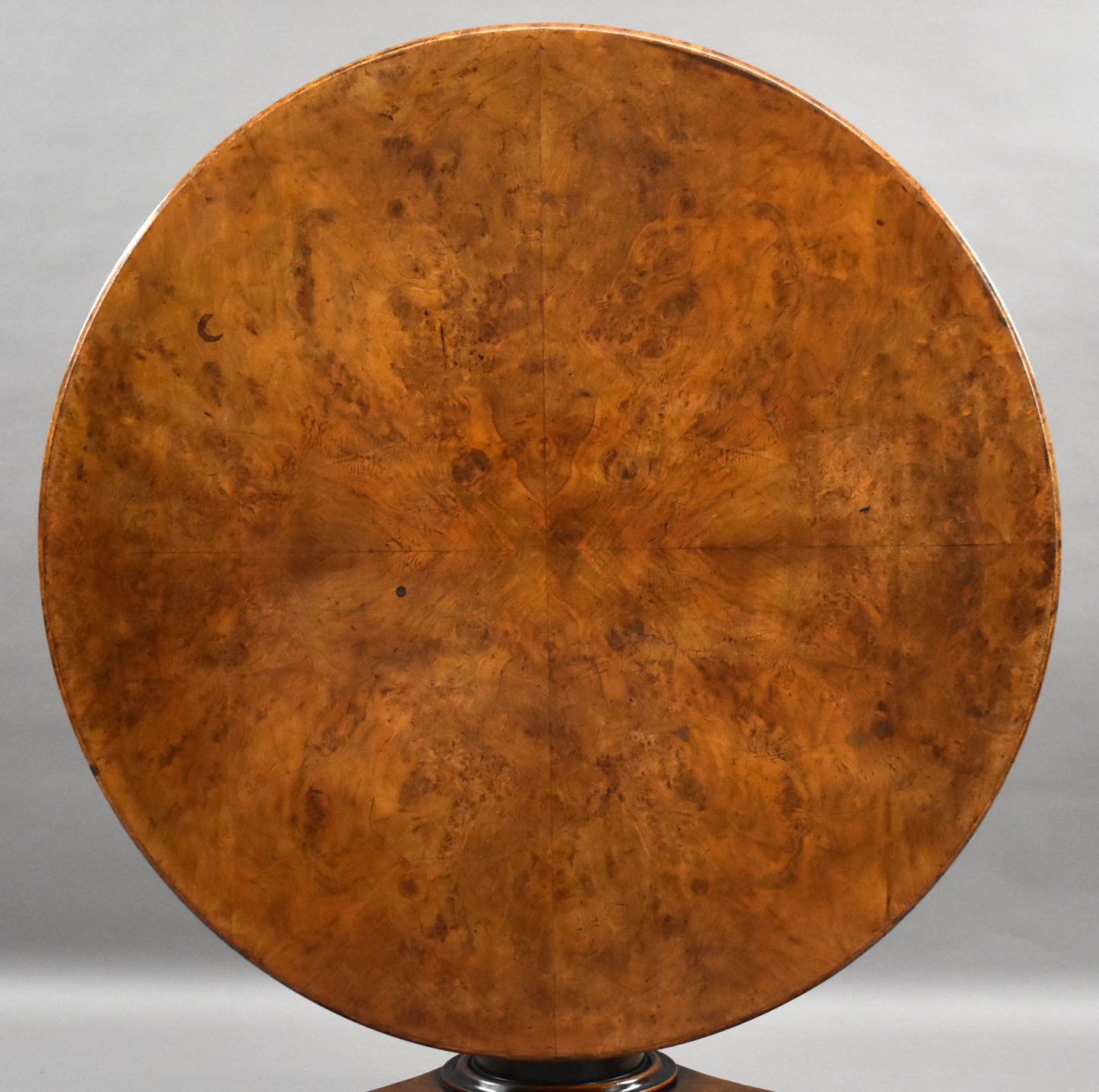 Regency Quarter-Veneered Burr Elm Tilt-Top Centre Table