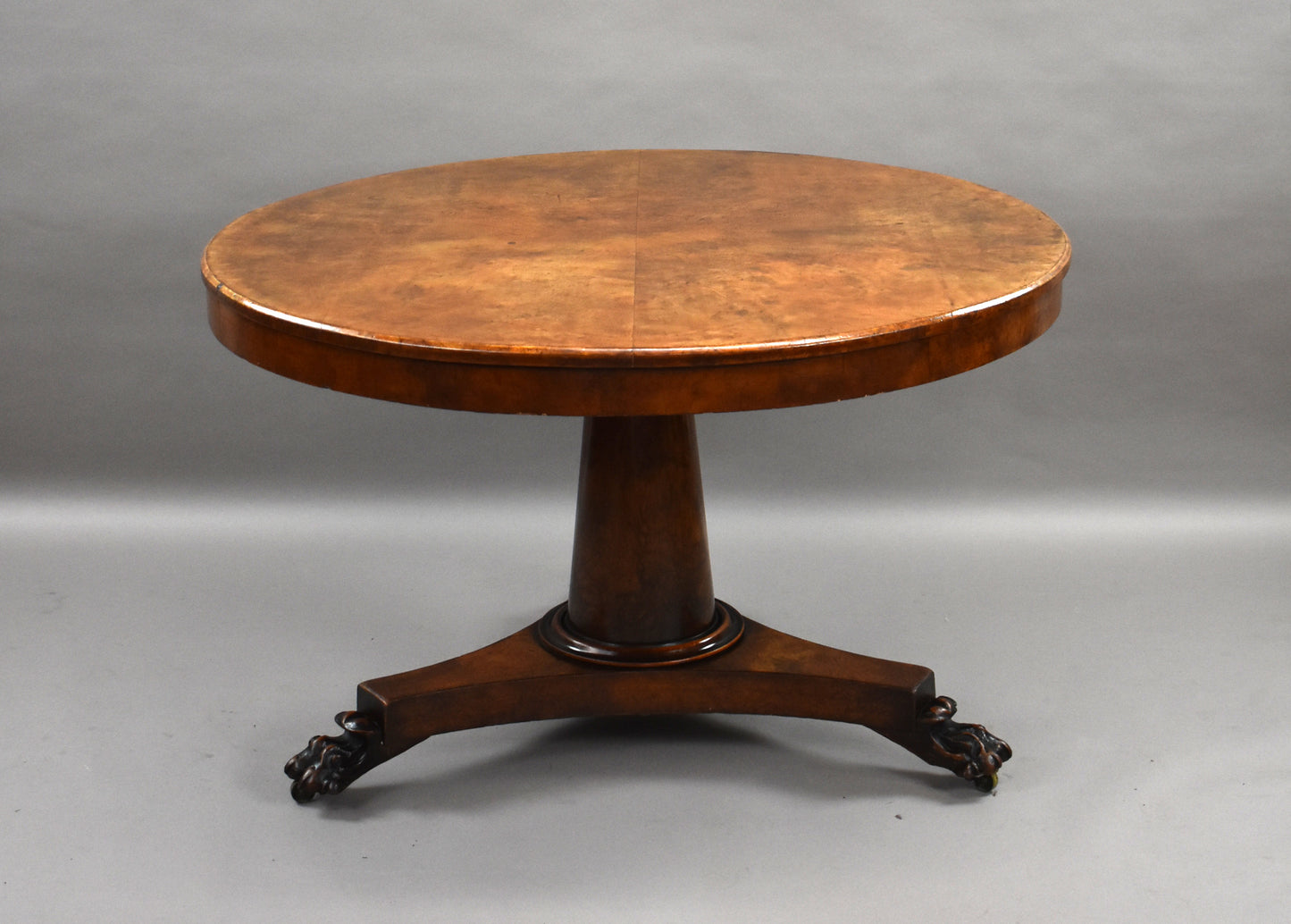 Regency Quarter-Veneered Burr Elm Tilt-Top Centre Table