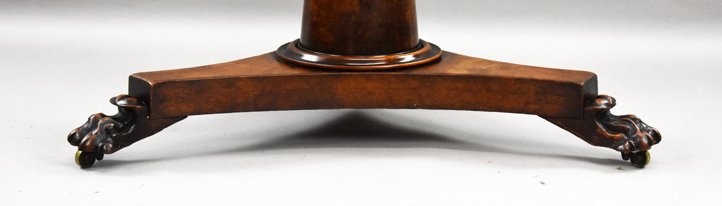 Regency Quarter-Veneered Burr Elm Tilt-Top Centre Table