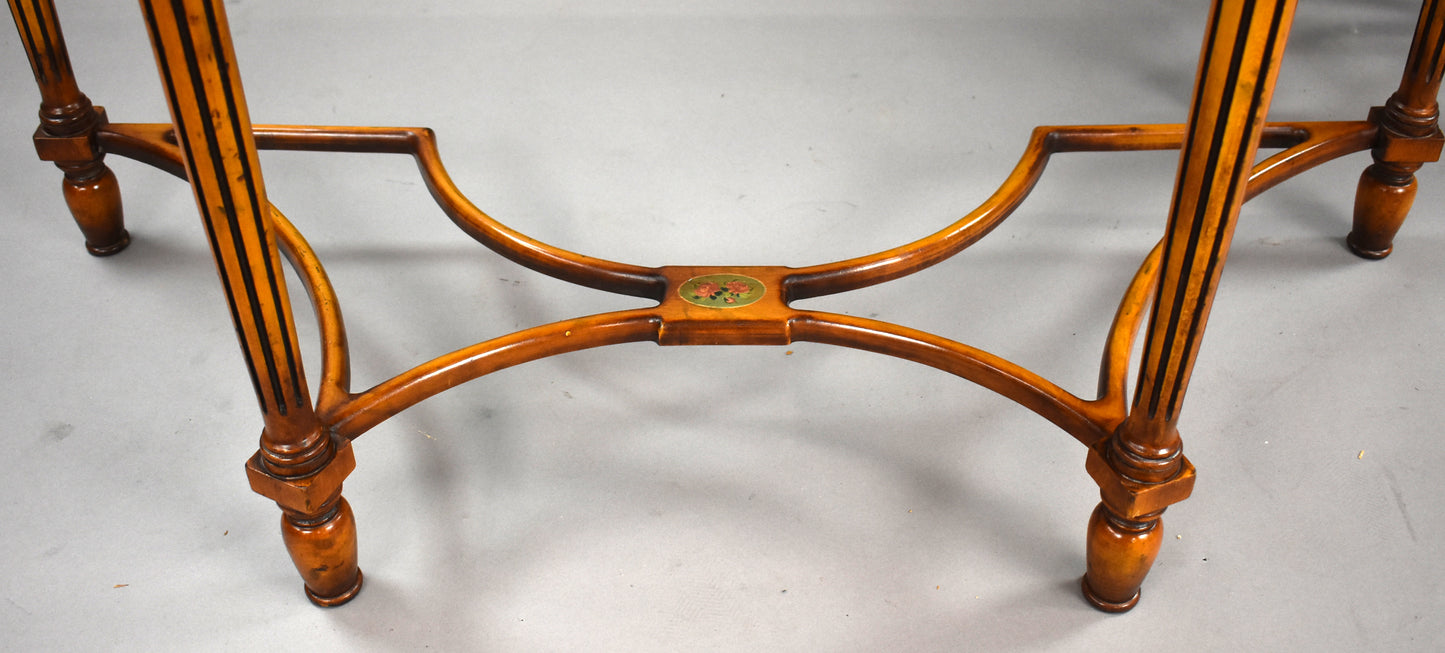 Pair Satinwood Painted Consul Tables